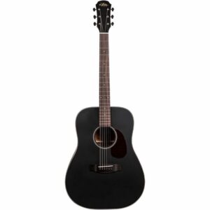 Aria ARIA-111-MTBK Dreadnought Acoustic Guitar in Black Matte Finish